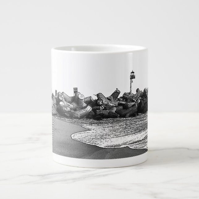 Strand am Meer, Santa Cruz 20 oz Jumbo Tasse (Vorderseite)