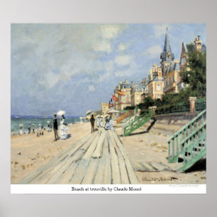 Strand am trouville durch Claude Monet Poster