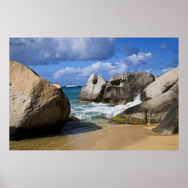 Strand an der Jungfrau Gorda, Britische Jungfrau Poster (Vorne)