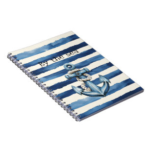 Strand Anker Blaue Streifen Notizblock