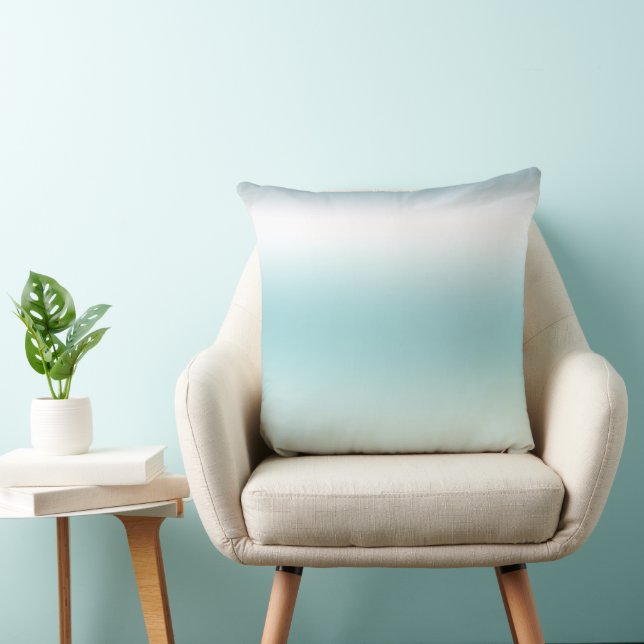 Strand Aqua Blue Ombre Kissen (Stuhl )
