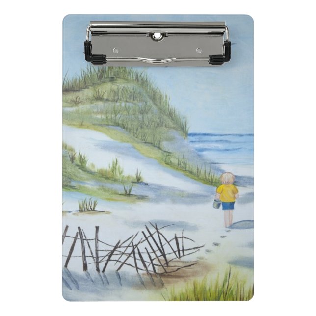 Strand-Aquarell Mini Klemmbrett (Vorderseite)