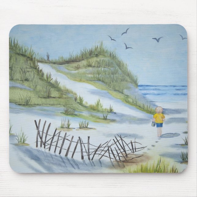Strand-Aquarell Mousepad (Vorne)