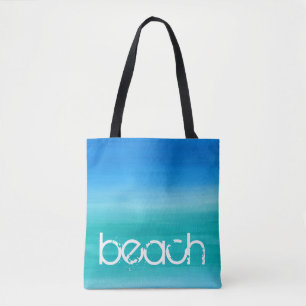 Strand Aquarell Ozean Blau Grün Tasche
