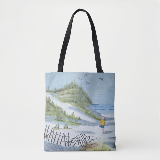 Strand-Aquarell Tasche (Vorderseite)