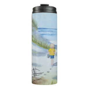 Strand-Aquarell Thermosbecher