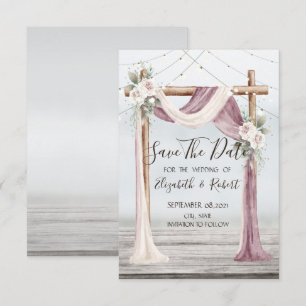 Strand Arbor Lichterkette zur Hochzeitseinladung Save The Date