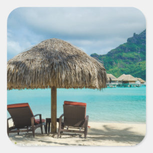 Strand auf Bora Bora Aufkleber