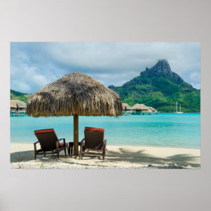 Strand auf Bora Bora Poster