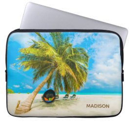 Strand auf den Malediven individuelle Name Laptop- Laptopschutzhülle