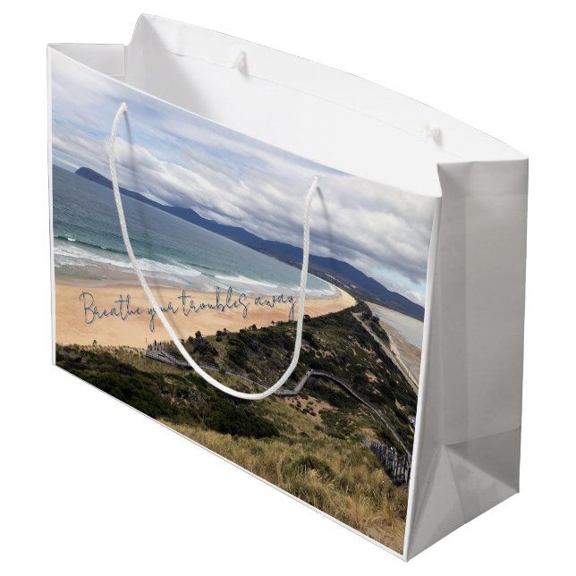Strand Aussichtspunkt Große Geschenktüte (Rückseite Schrägansicht)