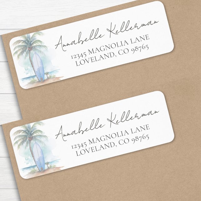 Strand-Baby-Party-Rücksendeadresse (Beach Baby Shower Return Address label )