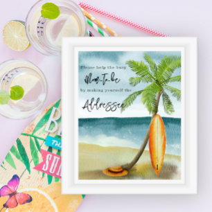 Strand-Baby-Party - werdende Mutter als Adressatin Poster