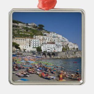 Strand bei Amalfi, Kampanien, Italien Silbernes Ornament