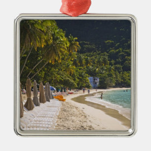 Strand bei Cane Garden Bay, Insel Tortola Silbernes Ornament