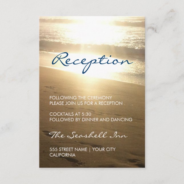 Strand bei Sunset - Empfang Begleitkarte (Vorderseite)