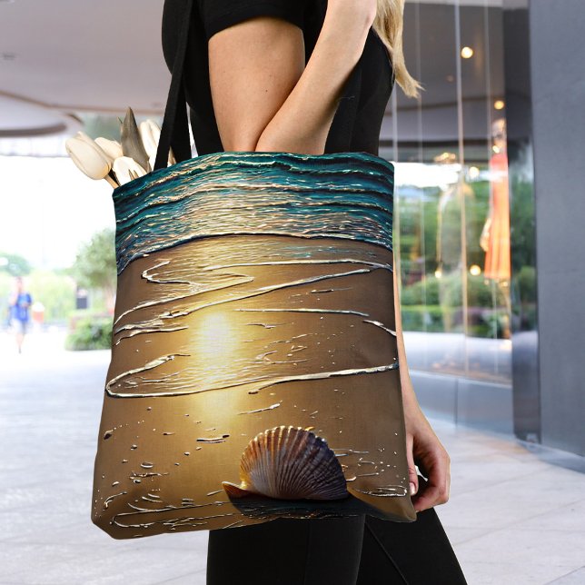 Strand bei Sunset mit Muscheln Tasche (Von Creator hochgeladen)