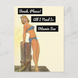 Strand bitte alles, was ich brauche, ist Vitamin S Postkarte