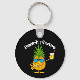 Strand Bitte - Ananas T - Shirt Schlüsselanhänger