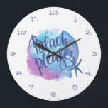 Strand Bitte Aquarell Starfish Strand Große Wanduhr<br><div class="desc">Bringen Sie den Strand mit dieser Aquarellsternuhr "beach bitte" zum Zuhause.</div>