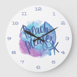 Strand Bitte Aquarell Starfish Strand Große Wanduhr