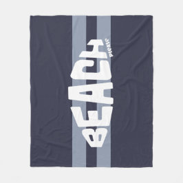 Strand Bitte blau und weiß Fleecedecke