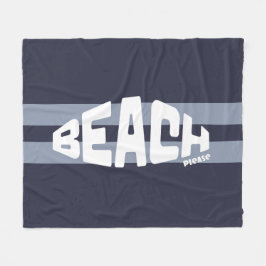 Strand Bitte blau und weiß Fleecedecke