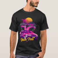 Strand bitte Futuristische Auto Retro Sunset Synth