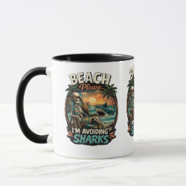 Strand Bitte Ich Vermeide Haie Lustige Kaffeetasse