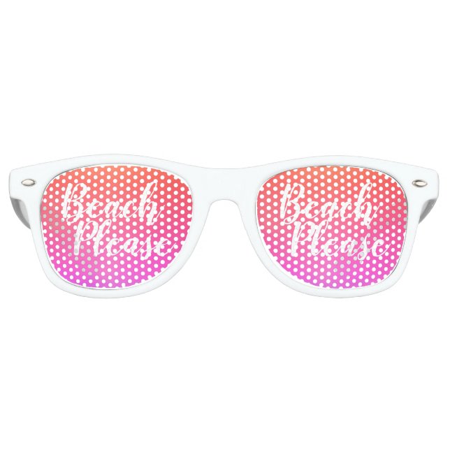 Strand Bitte rosa Orange Partybrille (Vorderseite)