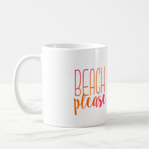 Strand bitte   rosa und orange Tasse