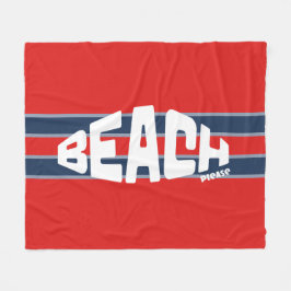 Strand bitte rot und blau Streifen Fleecedecke