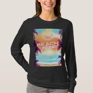 Strand Bitte Sommerferien Palmen Bäume Sonnenunter T-Shirt