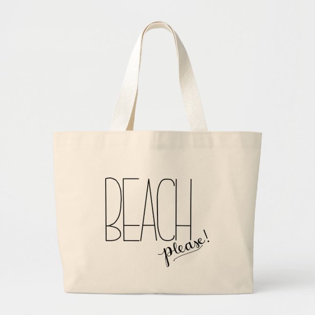 Strand bitte! Strand-Taschen-Tasche Jumbo Stoffbeutel (Vorne)