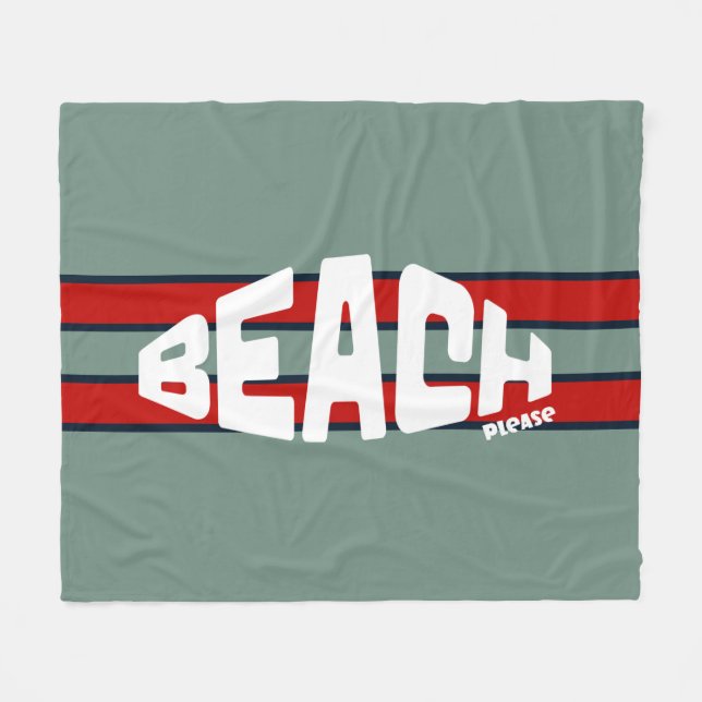 Strand bitte trostlos blau und rot fleecedecke (Vorderseite (Horizontal))