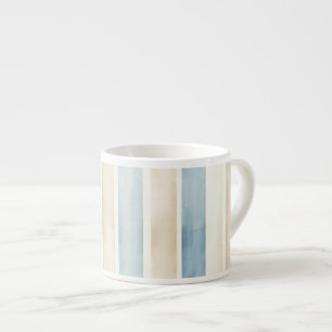 Strand Blau Creme Streifen Espressotasse