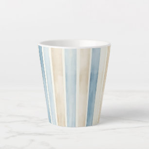 Strand Blau Creme Streifen Milchtasse