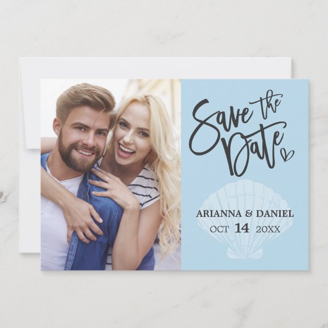 Strand Blau Sommer Save The Date (Vorderseite)
