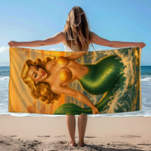 Strand-Blondine-Pin-Up-Meerjungfrau | Coastal Merm
