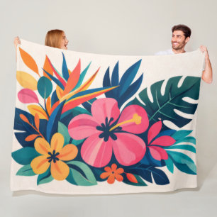 Strand-Boho-Retro-Schatz Fleecedecke