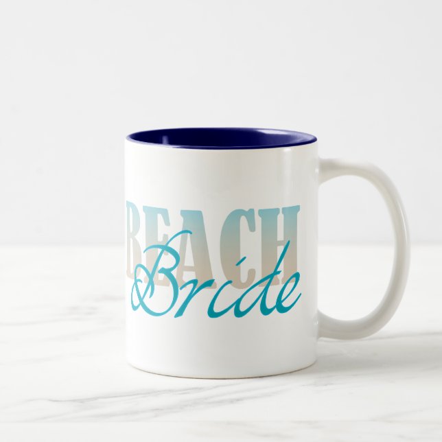 Strand-Braut-Kaffee-Tasse Zweifarbige Tasse (Rechts)