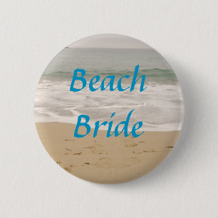 Strand-Braut-Knopf:  Ozean-Gezeiten-Version Button