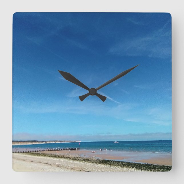 Strand Bridlington Quadratische Wanduhr (Vorderseite)