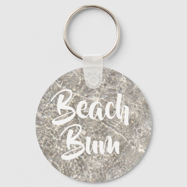 Strand-Bum Wasser auf Strand Sand niedlich Schlüsselanhänger (Vorderseite)
