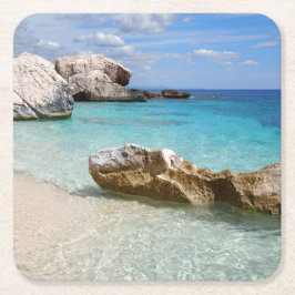 Strand Calas Mariolu, Sardinien-Untersetzer Rechteckiger Pappuntersetzer