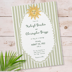 Strand Chic Sonnenpalmen-Hochzeit Einladung
