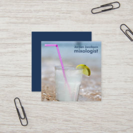 Strand-Cocktail-Visitenkarten Quadratische Visitenkarte