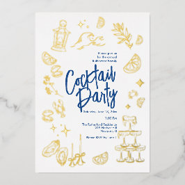 Strand-Cocktailparty-Folie-Einladung Folieneinladung