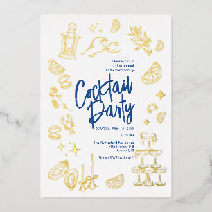 Strand-Cocktailparty-Folie-Einladung Folieneinladung