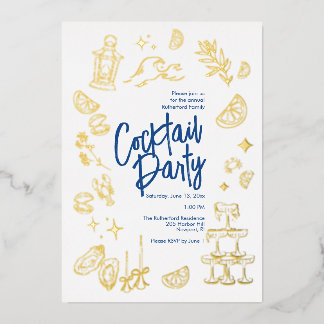 Strand-Cocktailparty-Folie-Einladung Folieneinladung